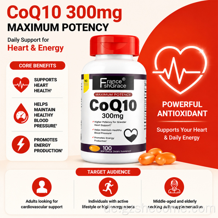 Neu eingetroffenes Shecome Coq10-Ergänzungsmittel zur Unterstützung der Herzgesundheit